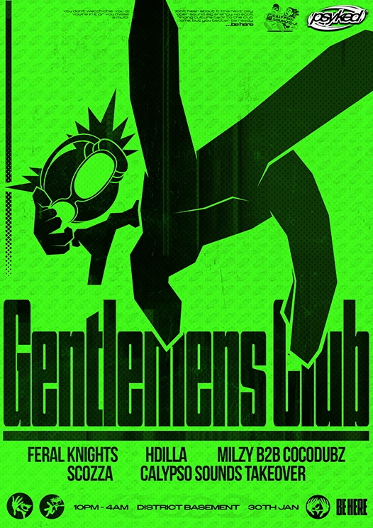 Psyked x Calypso Sounds - Gentlemens Club - District, Cardiff - Bass, Dubstep, Jungle, DnB Event January 30th 2026